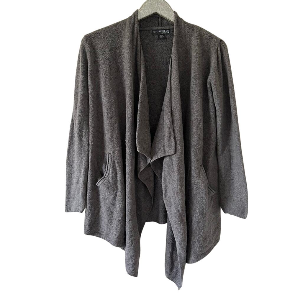 Barefoot Dreams Gray Cozychic Lite Knit Drape Cardigan
